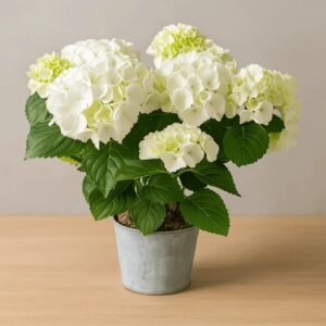 white hydrangea plant